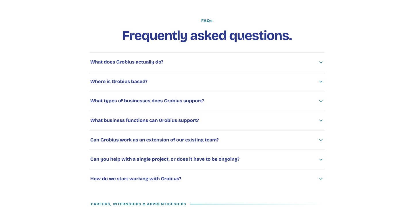 Grobius landing page frequently asked questions