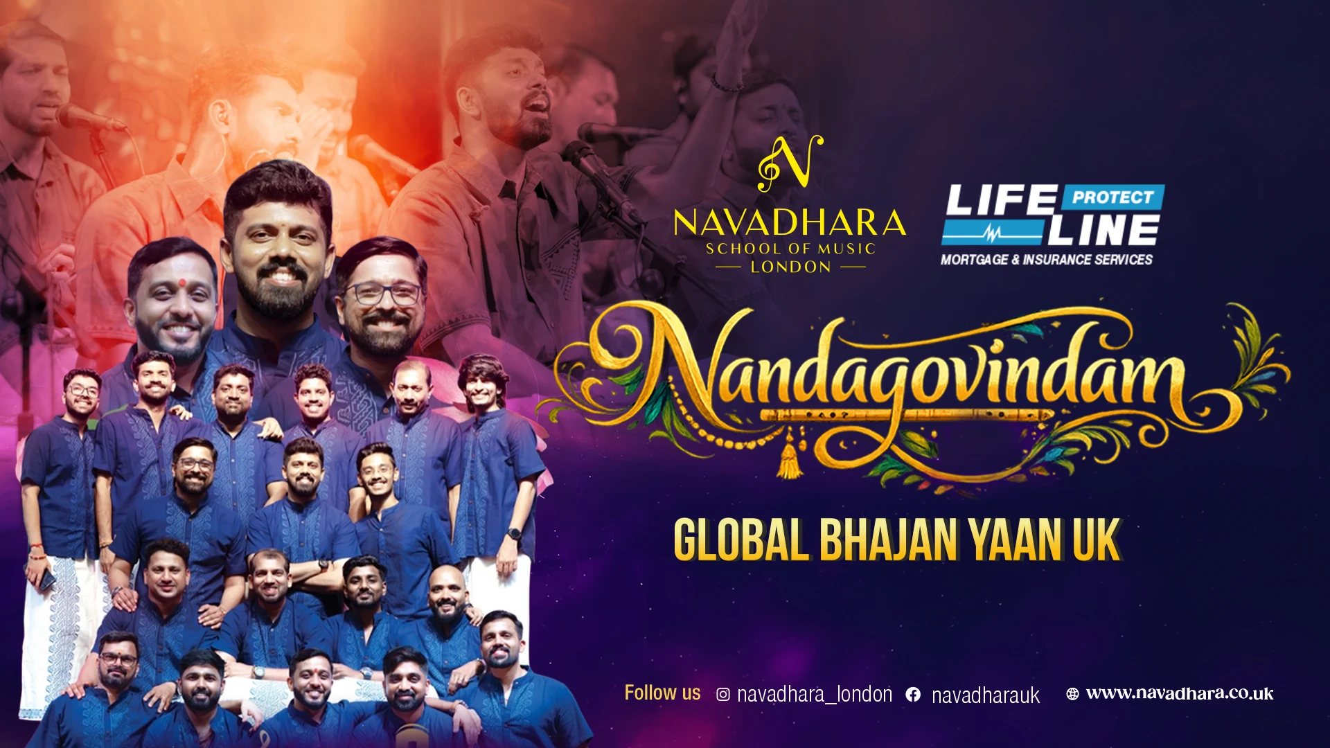Nandagovindam Global Bhajan Yaan UK tour banner