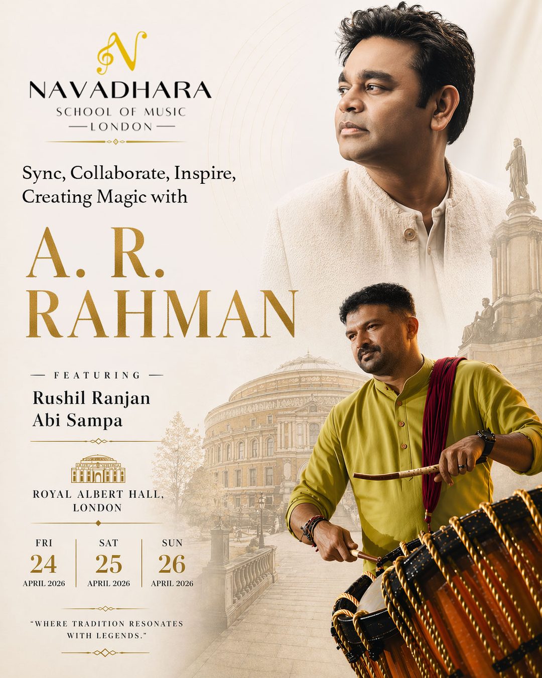 Navadhara event poster for A. R. Rahman night