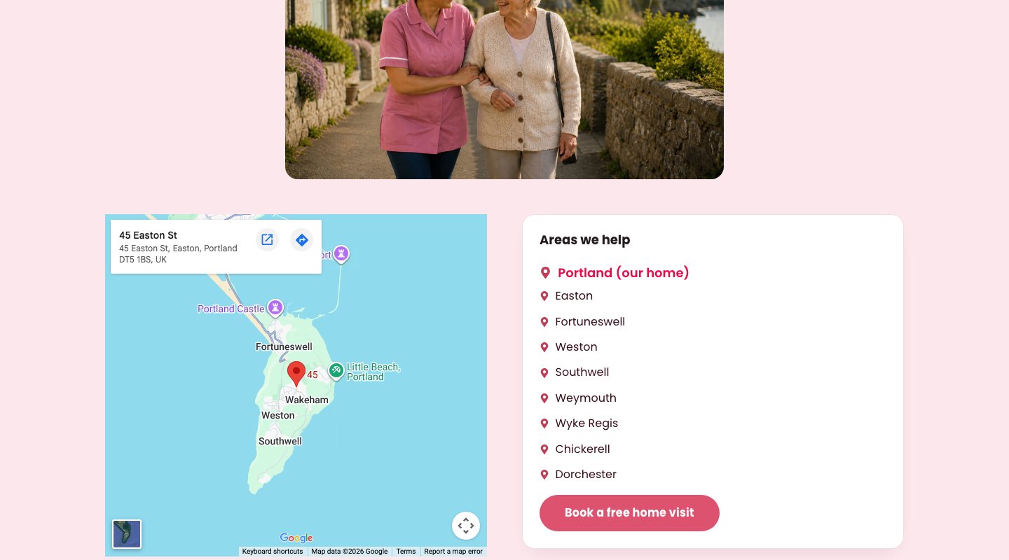 Neways Home Help landing page: Areas we cover