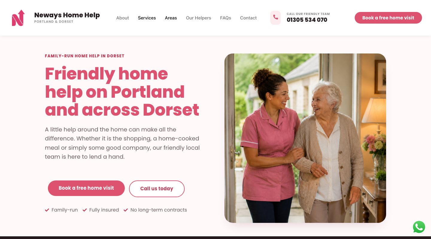 Neways At Home landing page hero